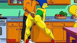Married housewife anal fucked in kitchen. Cuckold cartoon watches.