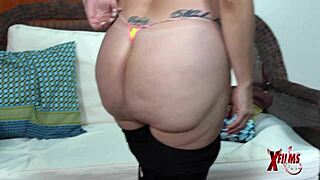 curvy mature milf with huge tits big ass and pussy rides young stud in casting