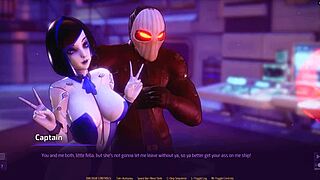 Captain slams monster cock into alien crew again in Subverse hentai game