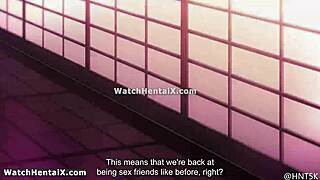 sexy anime girl spreads for creampie doggystyle pounding