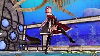 novr's mmd marine sways seductively in 3d hololive hentai dance on sailor outfit