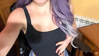 wanna see this cute college girl squirt so hard she soaks her shorts??