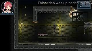 redhead idol run girl rides robot man's cock in erotic hentai game