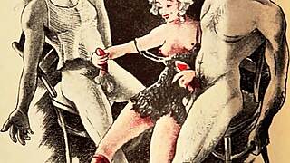 vintage erotic drawings showcase hairy retro beauties