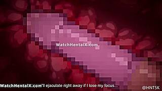 sexy anime girl spreads for creampie doggystyle pounding