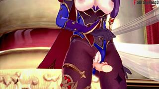 mona owes money pays back with tempting favors genshin impact fantasy anime oppai manga 3d hentai