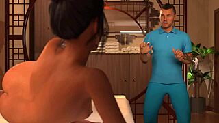 mark begs antony to massage naked claudia while cuckold husband watches the 3d anime action