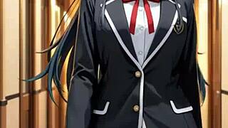 curvy student slut in sexy outfit craves huge cock in lewdtoons hentai teaser