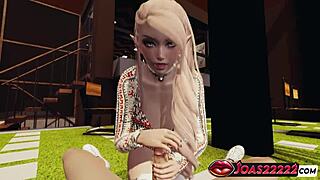 Xmas Elf Huge Tits 3D Hentai Handjob Sloppy Blowjob Cum Mouth Ending