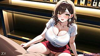 🍑 busty curvy milf fucked doggystyle at bar big tits anime hentai public creampie slut teaser 😈