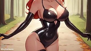 Latex Lingerie Big Boobs Hard Nipples Sexy Dance Free Hentai Game