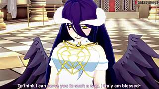 albedo's succubus tits tease overlord hardcore pounding