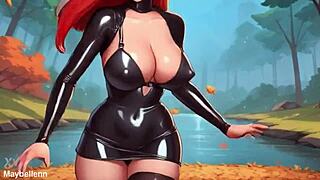 Latex Lingerie Big Boobs Hard Nipples Sexy Dance Free Hentai Game