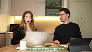 Big Tit Secretary Gets Boss's Monster Cock Creampie Slam!