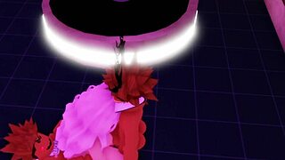 Watch this cute Roblox cumslut take two big black cocks deep in her tits and mouth!