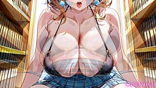 Busty Curvy Chubby BBW Fucked Hard in College Library Anime AI Hentai Big Tits Public Sex Creampie