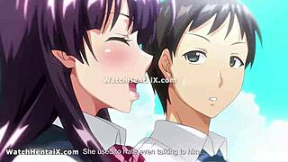 sexy anime girl spreads for creampie doggystyle pounding