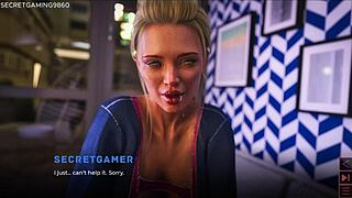 stepmom grips stepson's cock tight for handjob alone in living room