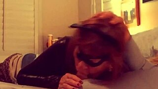 granny catwoman in fishnets SUCKS batman's huge cock hard