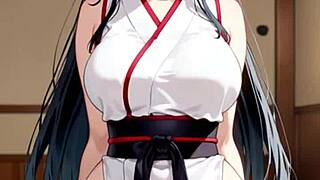 whoa, this curvy priestess whore meditates on huge cock tits bouncing wild!