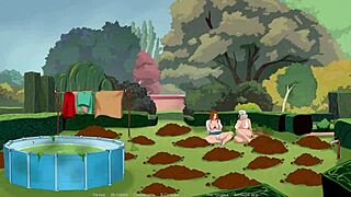 oh man i can't believe this horny milf wife gets fucked by that huge monster cock machine outdoors