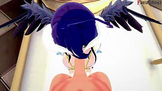 albedo's succubus tits tease overlord hardcore pounding