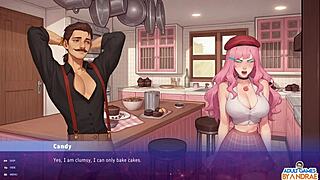 Curvy huge tits waifu joins myside patch in sexy gameplay episode one