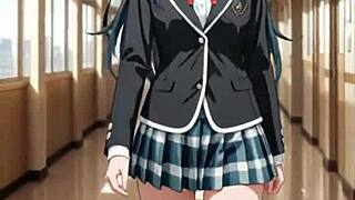 curvy student slut in sexy outfit craves huge cock in lewdtoons hentai teaser