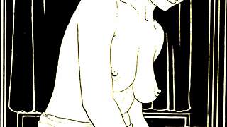 vintage erotic drawings showcase hairy retro beauties