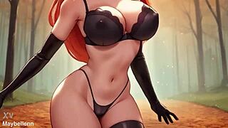 Latex Lingerie Big Boobs Hard Nipples Sexy Dance Free Hentai Game