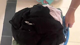 Latina Milf's Tight Pussy Makes Him Cum Fast on Washer
