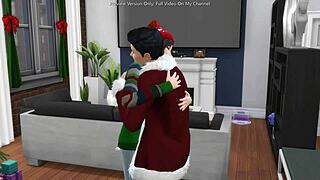 Hey babe my horny girlfriend rides me cowgirl then takes my creampie missionary rough for Christmas in this Sims 4 3D animation!
