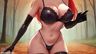 Latex Lingerie Big Boobs Hard Nipples Sexy Dance Free Hentai Game