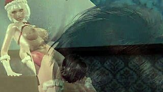 hot claus christmas desk spanks big ass red with vibe play and licks