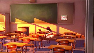 teacher takes futanari student's deep handjob load