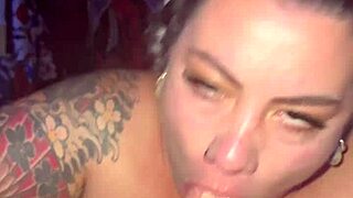 tinder milf date with big mouth begs stop throating huge cock
