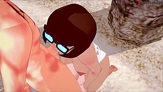 Velma's Bikini Tease Turns into Beach Fantasy Fuck