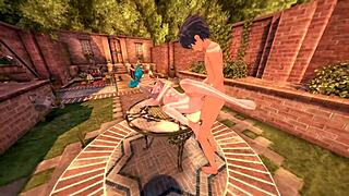 Pomu rainpuff rides cock hard in outdoor vtuber fuck