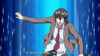 hentai babe sucks huge cock between massive tits