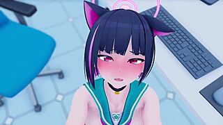 Kyouyama sneaks blowjob cowgirl ride creampie sex at work office