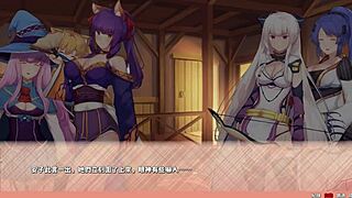 Six beauties with big tits suck cock in cute hentai game playthrough