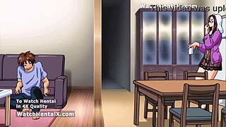 chubby anime girl's big ass and tits get licked before creampie fuck fest