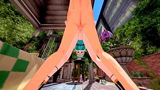 Pomu rainpuff rides cock hard in outdoor vtuber fuck