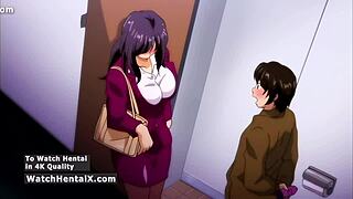 Chubby mature student licks curvy hentai babe's fat pussy outdoors