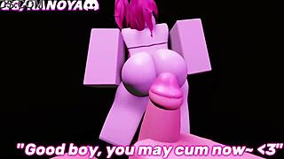 slutty roblox stripper grinds big ass lap while giving joi instructions