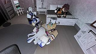 our fontaine girls go wild in massive futanari orgy with big cocks and tits