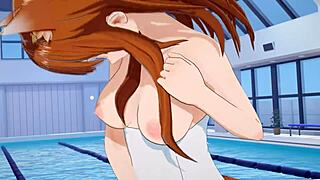 wow holo fingers her wet pussy to massive orgasm in spice and wolf!