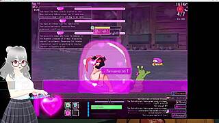 Eris Dysnomia plays out levels 1-2 in Konosuba hentai game part 1