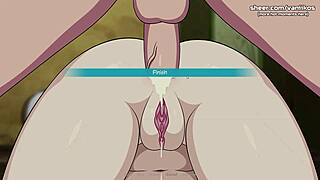 god ino yamanaka's slutty blonde teen pussy gets creampied in public restaurant during naruto kunoichi trainer game