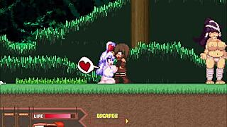 fobs wild rabbit hops through forest in cute anime nature animation